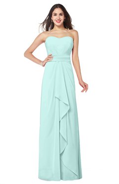 ColsBM Angelina Blue Glass Cute A-line Sleeveless Zip up Chiffon Sash Plus Size Bridesmaid Dresses