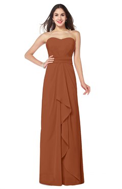 ColsBM Angelina Bombay Brown Cute A-line Sleeveless Zip up Chiffon Sash Plus Size Bridesmaid Dresses