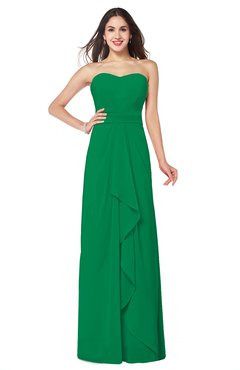 ColsBM Angelina Green Cute A-line Sleeveless Zip up Chiffon Sash Plus Size Bridesmaid Dresses