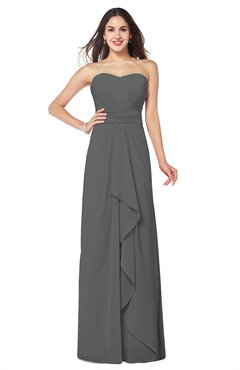 ColsBM Angelina Grey Cute A-line Sleeveless Zip up Chiffon Sash Plus Size Bridesmaid Dresses