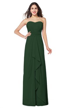 ColsBM Angelina Hunter Green Cute A-line Sleeveless Zip up Chiffon Sash Plus Size Bridesmaid Dresses
