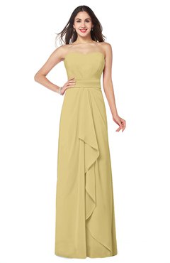 ColsBM Angelina New Wheat Cute A-line Sleeveless Zip up Chiffon Sash Plus Size Bridesmaid Dresses