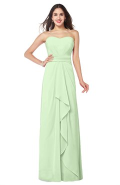 ColsBM Angelina Pale Green Cute A-line Sleeveless Zip up Chiffon Sash Plus Size Bridesmaid Dresses