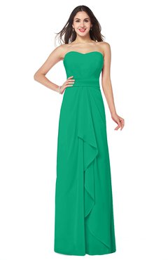 ColsBM Angelina Pepper Green Cute A-line Sleeveless Zip up Chiffon Sash Plus Size Bridesmaid Dresses