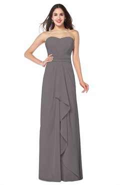 ColsBM Angelina Ridge Grey Cute A-line Sleeveless Zip up Chiffon Sash Plus Size Bridesmaid Dresses