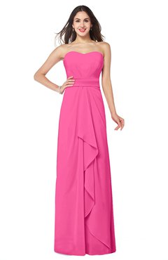ColsBM Angelina Rose Pink Cute A-line Sleeveless Zip up Chiffon Sash Plus Size Bridesmaid Dresses