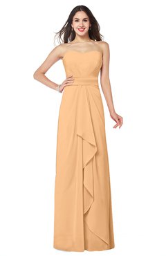 ColsBM Angelina Salmon Buff Cute A-line Sleeveless Zip up Chiffon Sash Plus Size Bridesmaid Dresses