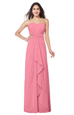 ColsBM Angelina Watermelon Cute A-line Sleeveless Zip up Chiffon Sash Plus Size Bridesmaid Dresses