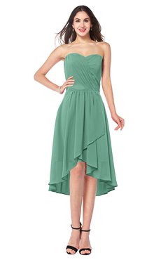 ColsBM Karina Beryl Green Elegant A-line Strapless Sleeveless Ruching Plus Size Bridesmaid Dresses