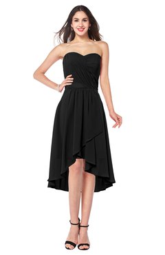 ColsBM Karina Black Elegant A-line Strapless Sleeveless Ruching Plus Size Bridesmaid Dresses