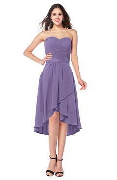ColsBM Karina Chalk Violet Elegant A-line Strapless Sleeveless Ruching Plus Size Bridesmaid Dresses