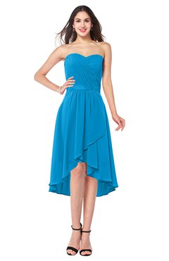 ColsBM Karina Cornflower Blue Elegant A-line Strapless Sleeveless Ruching Plus Size Bridesmaid Dresses