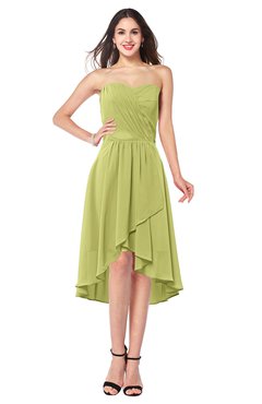 ColsBM Karina Linden Green Elegant A-line Strapless Sleeveless Ruching Plus Size Bridesmaid Dresses