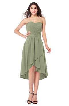 ColsBM Karina Moss Green Elegant A-line Strapless Sleeveless Ruching Plus Size Bridesmaid Dresses