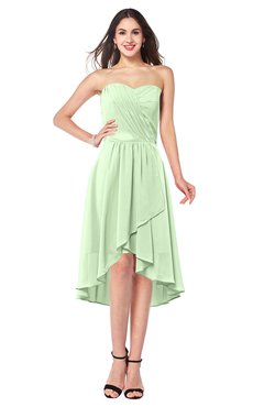 ColsBM Karina Pale Green Elegant A-line Strapless Sleeveless Ruching Plus Size Bridesmaid Dresses