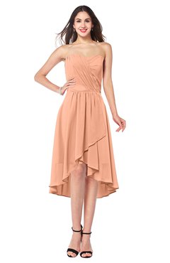 ColsBM Karina Salmon Elegant A-line Strapless Sleeveless Ruching Plus Size Bridesmaid Dresses