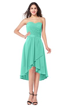 ColsBM Karina Seafoam Green Elegant A-line Strapless Sleeveless Ruching Plus Size Bridesmaid Dresses