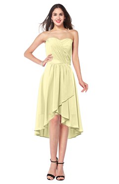 ColsBM Karina Soft Yellow Elegant A-line Strapless Sleeveless Ruching Plus Size Bridesmaid Dresses