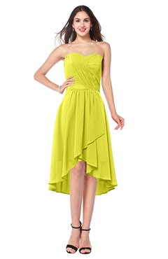 ColsBM Karina Sulphur Spring Elegant A-line Strapless Sleeveless Ruching Plus Size Bridesmaid Dresses