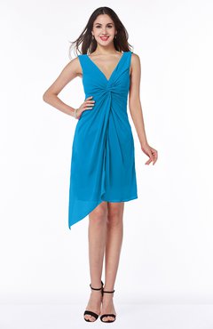 ColsBM Armani Cornflower Blue Cute A-line Sabrina Zipper Chiffon Plus Size Bridesmaid Dresses