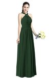 ColsBM Willa Hunter Green Simple Halter Criss-cross Straps Chiffon Floor Length Plus Size Bridesmaid Dresses