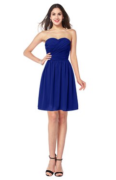 ColsBM Gabriela Electric Blue Sexy Sweetheart Sleeveless Short Ribbon Plus Size Bridesmaid Dresses