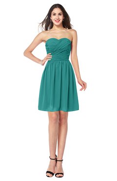 ColsBM Gabriela Emerald Green Sexy Sweetheart Sleeveless Short Ribbon Plus Size Bridesmaid Dresses