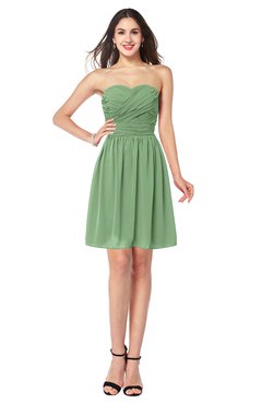 ColsBM Gabriela Fair Green Sexy Sweetheart Sleeveless Short Ribbon Plus Size Bridesmaid Dresses