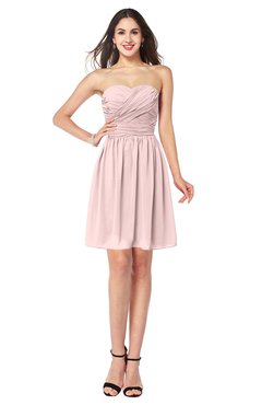 ColsBM Gabriela Pastel Pink Sexy Sweetheart Sleeveless Short Ribbon Plus Size Bridesmaid Dresses