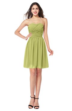 ColsBM Gabriela Pistachio Sexy Sweetheart Sleeveless Short Ribbon Plus Size Bridesmaid Dresses