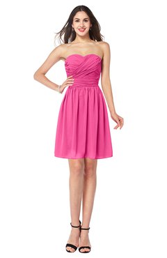 ColsBM Gabriela Rose Pink Sexy Sweetheart Sleeveless Short Ribbon Plus Size Bridesmaid Dresses