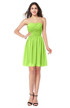 ColsBM Gabriela Sharp Green Sexy Sweetheart Sleeveless Short Ribbon Plus Size Bridesmaid Dresses
