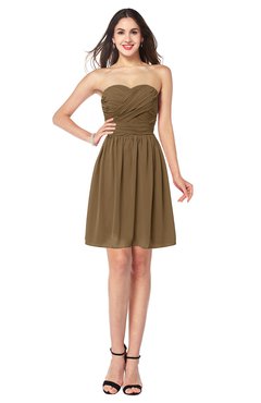 ColsBM Gabriela Truffle Sexy Sweetheart Sleeveless Short Ribbon Plus Size Bridesmaid Dresses