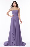 ColsBM Teresa Chalk Violet Traditional A-line Strapless Lace up Chiffon Brush Train Plus Size Bridesmaid Dresses
