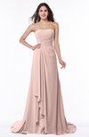 ColsBM Teresa Dusty Rose Traditional A-line Strapless Lace up Chiffon Brush Train Plus Size Bridesmaid Dresses