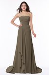 ColsBM Teresa Otter Traditional A-line Strapless Lace up Chiffon Brush Train Plus Size Bridesmaid Dresses