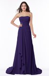 ColsBM Teresa Royal Purple Traditional A-line Strapless Lace up Chiffon Brush Train Plus Size Bridesmaid Dresses