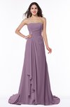 ColsBM Teresa Valerian Traditional A-line Strapless Lace up Chiffon Brush Train Plus Size Bridesmaid Dresses