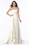 ColsBM Teresa Whisper White Traditional A-line Strapless Lace up Chiffon Brush Train Plus Size Bridesmaid Dresses