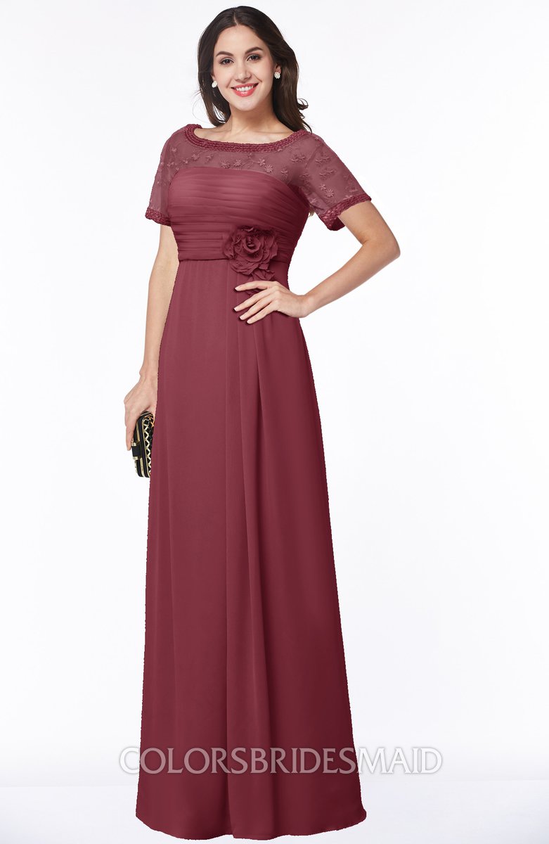 short wine colored bridesmaid dresses