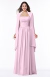 ColsBM Elyse Baby Pink Traditional A-line Sleeveless Zip up Chiffon Floor Length Mother of the Bride Dresses