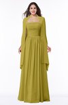ColsBM Elyse Golden Olive Traditional A-line Sleeveless Zip up Chiffon Floor Length Mother of the Bride Dresses