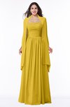 ColsBM Elyse Lemon Curry Traditional A-line Sleeveless Zip up Chiffon Floor Length Mother of the Bride Dresses