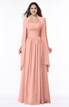 ColsBM Elyse Peach Traditional A-line Sleeveless Zip up Chiffon Floor Length Mother of the Bride Dresses