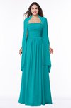 ColsBM Elyse Peacock Blue Traditional A-line Sleeveless Zip up Chiffon Floor Length Mother of the Bride Dresses
