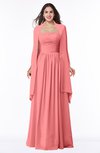 ColsBM Elyse Shell Pink Traditional A-line Sleeveless Zip up Chiffon Floor Length Mother of the Bride Dresses