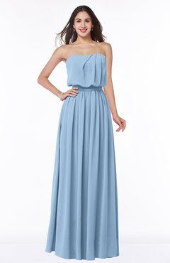 ColsBM Adelaide Dusty Blue Romantic A-line Sleeveless Zipper Ribbon Plus Size Bridesmaid Dresses