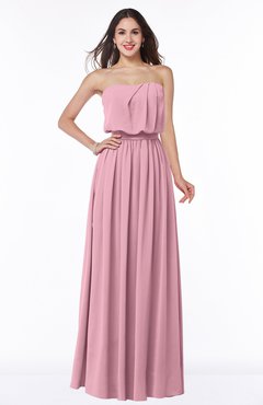 ColsBM Adelaide Light Coral Romantic A-line Sleeveless Zipper Ribbon Plus Size Bridesmaid Dresses