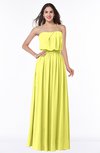 ColsBM Adelaide Pale Yellow Romantic A-line Sleeveless Zipper Ribbon Plus Size Bridesmaid Dresses