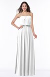 ColsBM Adelaide White Romantic A-line Sleeveless Zipper Ribbon Plus Size Bridesmaid Dresses
